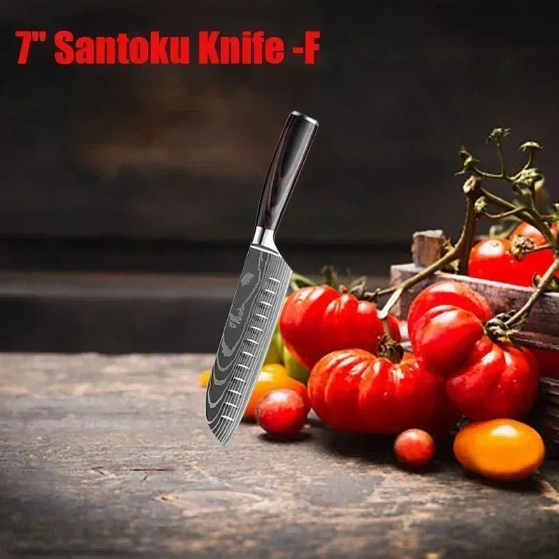 couteau de cuisine damascuskitchenknives couteau santoku g 7 pouces afficher droit piquer sur le plan travail