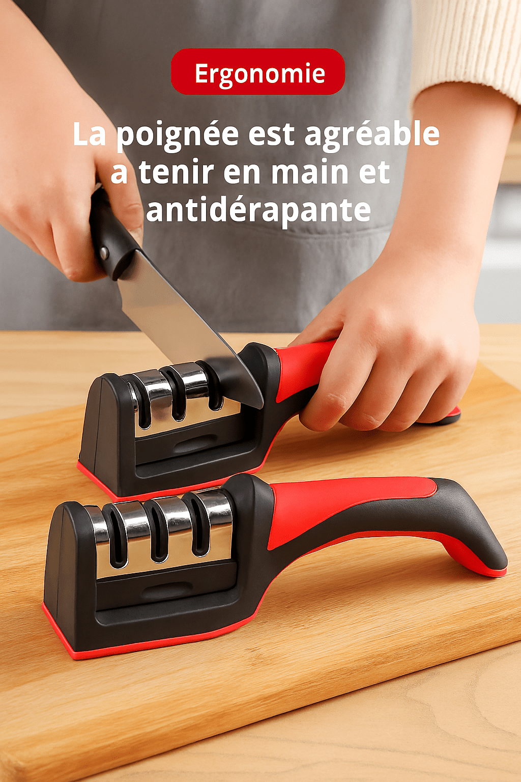 aiguiseur couteau  avec poignée antidérapante