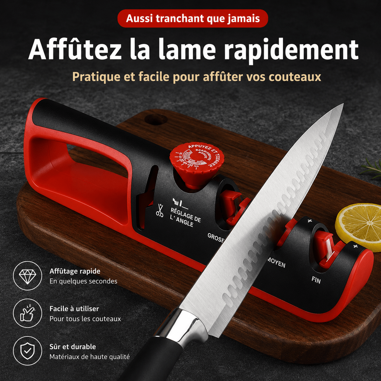 Aiguiseur Couteau 4 en 1 | Professionnel