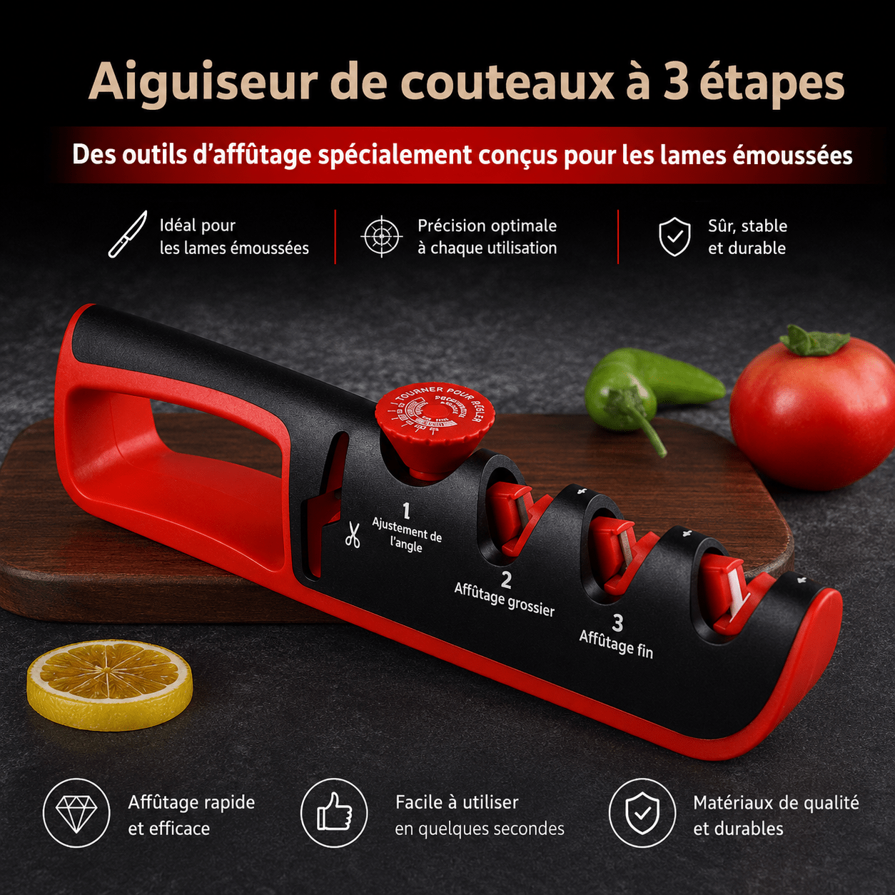 Aiguiseur Couteau 4 en 1 | Professionnel