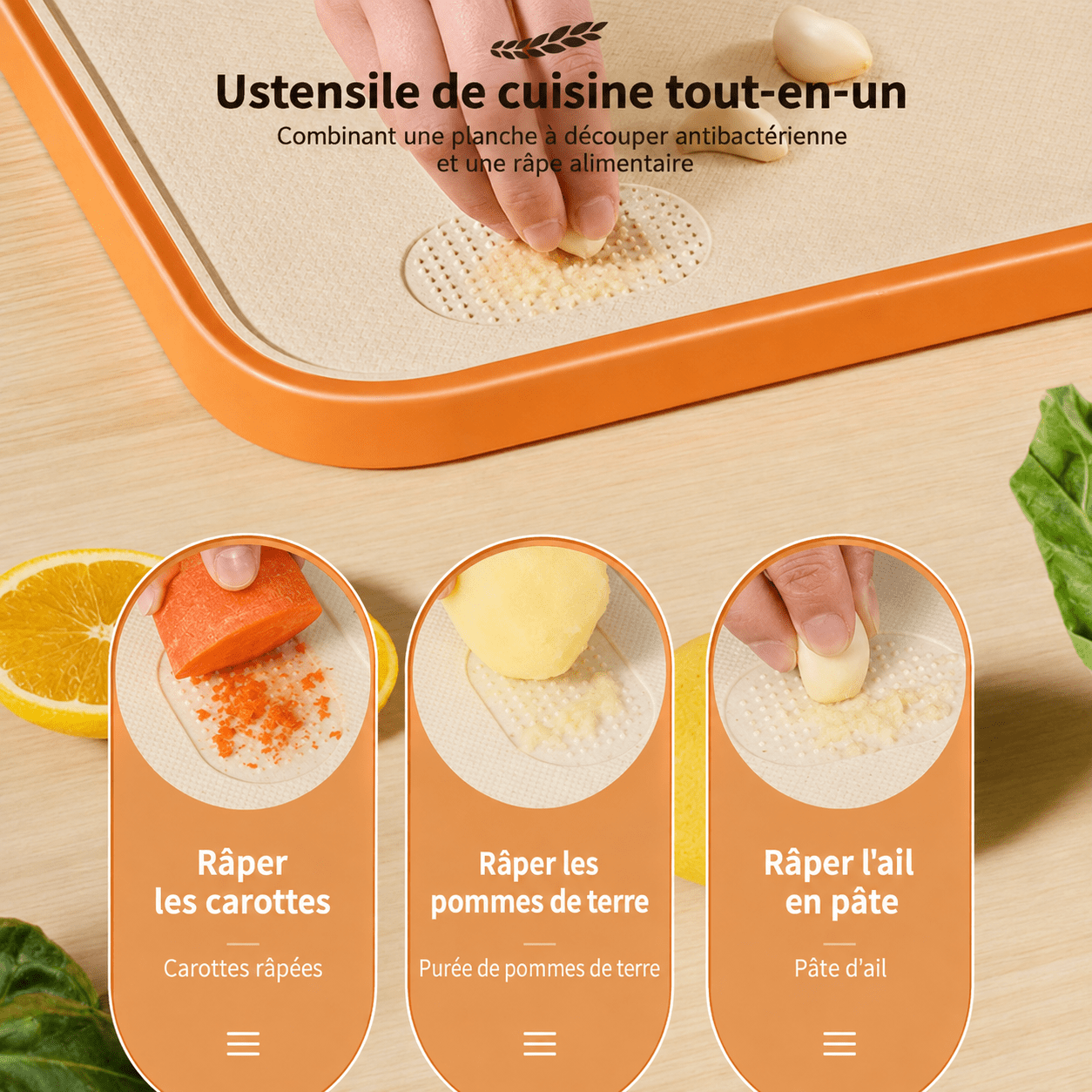 planche a découper antibacterienne | Double Face